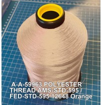 A-A-59963 Polyester Thread Type II (Coated) Size F Tex 90 AMS-STD-595 / FED-STD-595 Color 12648 Orange