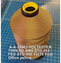 A-A-59963 Polyester Thread Type I (Non-Coated) Size 6 Tex 400 AMS-STD-595 / FED-STD-595 Color 13275 Post Office yellow