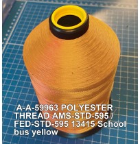 A-A-59963 Polyester Thread Type II (Coated) Size A Tex 21 AMS-STD-595 / FED-STD-595 Color 13415 School bus yellow