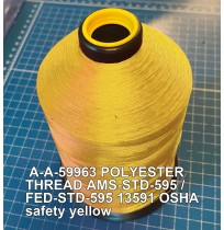 A-A-59963 Polyester Thread Type II (Coated) Size 8 Tex 600 AMS-STD-595 / FED-STD-595 Color 13591 OSHA safety yellow