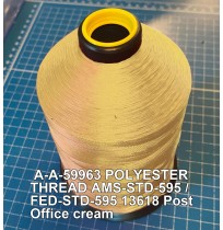 A-A-59963 Polyester Thread Type II (Coated) Size 4 Tex 270 AMS-STD-595 / FED-STD-595 Color 13618 Post Office cream