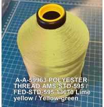 A-A-59963 Polyester Thread Type I (Non-Coated) Size 3 Tex 210 AMS-STD-595 / FED-STD-595 Color 13670 Lime yellow / Yellow-green