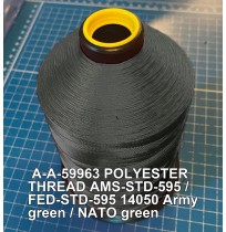 A-A-59963 Polyester Thread Type I (Non-Coated) Size 3 Tex 210 AMS-STD-595 / FED-STD-595 Color 14050 Army green / NATO green