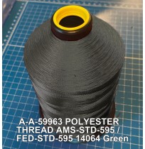 A-A-59963 Polyester Thread Type II (Coated) Size 3 Tex 210 AMS-STD-595 / FED-STD-595 Color 14064 Green