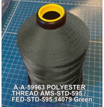 A-A-59963 Polyester Thread Type II (Coated) Size 8 Tex 600 AMS-STD-595 / FED-STD-595 Color 14079 Green
