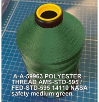 A-A-59963 Polyester Thread Type II (Coated) Size A Tex 21 AMS-STD-595 / FED-STD-595 Color 14110 NASA safety medium green