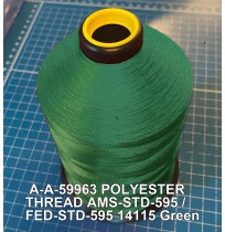 A-A-59963 Polyester Thread Type II (Coated) Size 5 Tex 350 AMS-STD-595 / FED-STD-595 Color 14115 Green