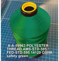 A-A-59963 Polyester Thread Type II (Coated) Size 3 Tex 210 AMS-STD-595 / FED-STD-595 Color 14120 OSHA safety green