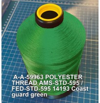 A-A-59963 Polyester Thread Type I (Non-Coated) Size E Tex 70 AMS-STD-595 / FED-STD-595 Color 14193 Coast guard green