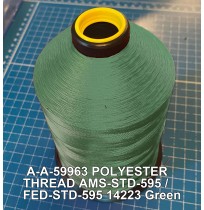 A-A-59963 Polyester Thread Type I (Non-Coated) Size 3 Tex 210 AMS-STD-595 / FED-STD-595 Color 14223 Green