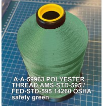 A-A-59963 Polyester Thread Type II (Coated) Size E Tex 70 AMS-STD-595 / FED-STD-595 Color 14260 OSHA safety green