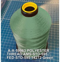 A-A-59963 Polyester Thread Type II (Coated) Size 4 Tex 270 AMS-STD-595 / FED-STD-595 Color 14272 Green