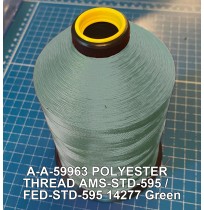 A-A-59963 Polyester Thread Type II (Coated) Size 6 Tex 400 AMS-STD-595 / FED-STD-595 Color 14277 Green