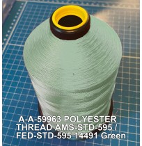 A-A-59963 Polyester Thread Type II (Coated) Size 8 Tex 600 AMS-STD-595 / FED-STD-595 Color 14491 Green