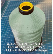 A-A-59963 Polyester Thread Type II (Coated) Size 3 Tex 210 AMS-STD-595 / FED-STD-595 Color 14516 Green