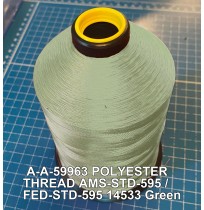 A-A-59963 Polyester Thread Type II (Coated) Size 3 Tex 210 AMS-STD-595 / FED-STD-595 Color 14533 Green