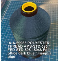 A-A-59963 Polyester Thread Type II (Coated) Size B Tex 45 AMS-STD-595 / FED-STD-595 Color 15048 Post office dark blue / Insignia blue