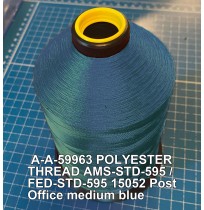 A-A-59963 Polyester Thread Type II (Coated) Size 5 Tex 350 AMS-STD-595 / FED-STD-595 Color 15052 Post Office medium blue