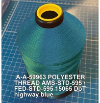 A-A-59963 Polyester Thread Type I (Non-Coated) Size AA Tex 30 AMS-STD-595 / FED-STD-595 Color 15065 DoT highway blue