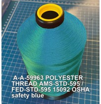 A-A-59963 Polyester Thread Type II (Coated) Size B Tex 45 AMS-STD-595 / FED-STD-595 Color 15092 OSHA safety blue
