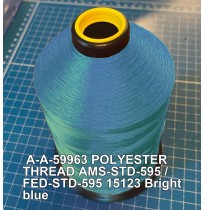 A-A-59963 Polyester Thread Type II (Coated) Size A Tex 21 AMS-STD-595 / FED-STD-595 Color 15123 Bright blue