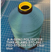 A-A-59963 Polyester Thread Type II (Coated) Size 4 Tex 270 AMS-STD-595 / FED-STD-595 Color 15177 Clear blue