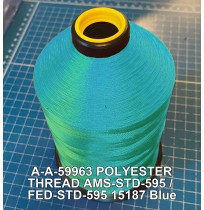 A-A-59963 Polyester Thread Type I (Non-Coated) Size 3 Tex 210 AMS-STD-595 / FED-STD-595 Color 15187 Blue