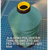 A-A-59963 Polyester Thread Type II (Coated) Size 5 Tex 350 AMS-STD-595 / FED-STD-595 Color 15193 Light blue