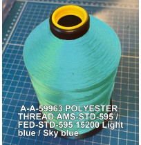 A-A-59963 Polyester Thread Type I (Non-Coated) Size F Tex 90 AMS-STD-595 / FED-STD-595 Color 15200 Light blue / Sky blue