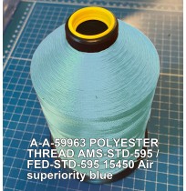 A-A-59963 Polyester Thread Type I (Non-Coated) Size FF Tex 135 AMS-STD-595 / FED-STD-595 Color 15450 Air superiority blue