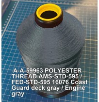 A-A-59963 Polyester Thread Type II (Coated) Size 3 Tex 210 AMS-STD-595 / FED-STD-595 Color 16076 Coast Guard deck gray / Engine gray