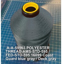 A-A-59963 Polyester Thread Type I (Non-Coated) Size A Tex 21 AMS-STD-595 / FED-STD-595 Color 16099 Coast Guard blue gray / Deck gray