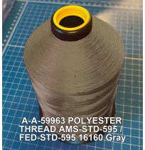 A-A-59963 Polyester Thread Type II (Coated) Size 4 Tex 270 AMS-STD-595 / FED-STD-595 Color 16160 Gray