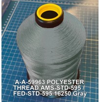 A-A-59963 Polyester Thread Type II (Coated) Size 6 Tex 400 AMS-STD-595 / FED-STD-595 Color 16250 Gray