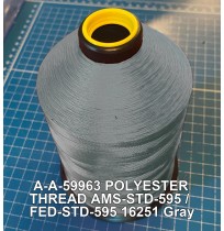 A-A-59963 Polyester Thread Type I (Non-Coated) Size A Tex 21 AMS-STD-595 / FED-STD-595 Color 16251 Gray
