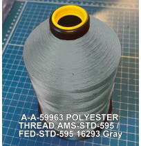 A-A-59963 Polyester Thread Type II (Coated) Size 6 Tex 400 AMS-STD-595 / FED-STD-595 Color 16293 Gray