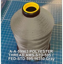 A-A-59963 Polyester Thread Type I (Non-Coated) Size 3 Tex 210 AMS-STD-595 / FED-STD-595 Color 16350 Gray