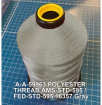 A-A-59963 Polyester Thread Type I (Non-Coated) Size 3 Tex 210 AMS-STD-595 / FED-STD-595 Color 16357 Gray