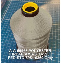 A-A-59963 Polyester Thread Type II (Coated) Size A Tex 21 AMS-STD-595 / FED-STD-595 Color 16360 Gray