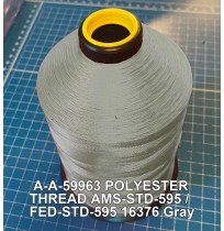 A-A-59963 Polyester Thread Type II (Coated) Size 5 Tex 350 AMS-STD-595 / FED-STD-595 Color 16376 Gray