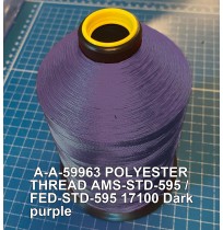 A-A-59963 Polyester Thread Type II (Coated) Size FF Tex 135 AMS-STD-595 / FED-STD-595 Color 17100 Dark purple