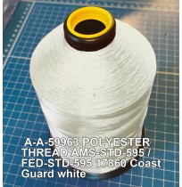 A-A-59963 Polyester Thread Type II (Coated) Size 3 Tex 210 AMS-STD-595 / FED-STD-595 Color 17860 Coast Guard white
