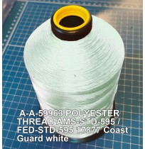 A-A-59963 Polyester Thread Type II (Coated) Size 5 Tex 350 AMS-STD-595 / FED-STD-595 Color 17877 Coast Guard white