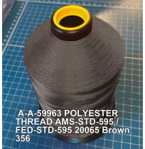A-A-59963 Polyester Thread Type I (Non-Coated) Size 8 Tex 600 AMS-STD-595 / FED-STD-595 Color 20065 Brown 356