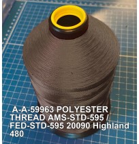 A-A-59963 Polyester Thread Type II (Coated) Size AA Tex 30 AMS-STD-595 / FED-STD-595 Color 20090 Highland 480