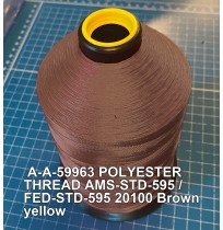 A-A-59963 Polyester Thread Type I (Non-Coated) Size 3 Tex 210 AMS-STD-595 / FED-STD-595 Color 20100 Brown yellow