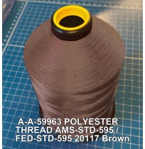 A-A-59963 Polyester Thread Type II (Coated) Size 3 Tex 210 AMS-STD-595 / FED-STD-595 Color 20117 Brown