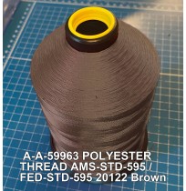 A-A-59963 Polyester Thread Type I (Non-Coated) Size 3 Tex 210 AMS-STD-595 / FED-STD-595 Color 20122 Brown