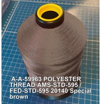 A-A-59963 Polyester Thread Type II (Coated) Size 3 Tex 210 AMS-STD-595 / FED-STD-595 Color 20140 Special brown