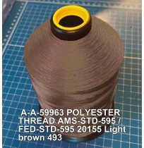 A-A-59963 Polyester Thread Type II (Coated) Size AA Tex 30 AMS-STD-595 / FED-STD-595 Color 20155 Light brown 493
